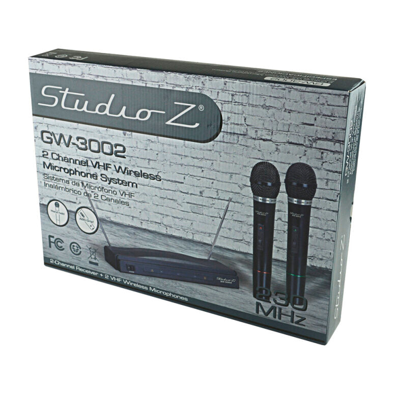 Studio Z Micrófono Inalámbrico Doble de Mano VHF GW-3002