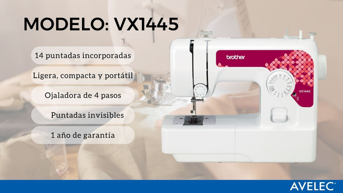 Brother VX1445 Máquina de Coser Básica con 14 Puntadas y Ojal de 4 Pasos
