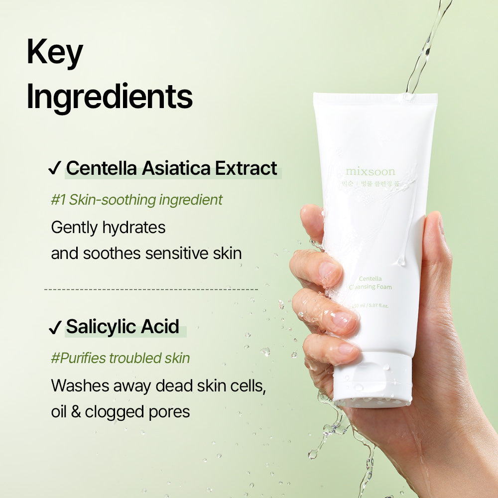 Mixsoon Espuma Limpiadora de Centella 150ml - detalle del envase