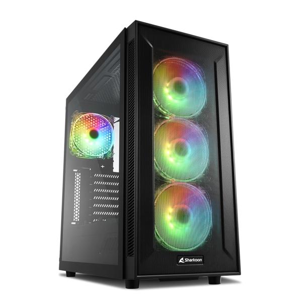 Case Sharkoon TG6M RGB | ATX | Mid Tower | 4 Ventiladores RGB | Vidrio Templado | Negro