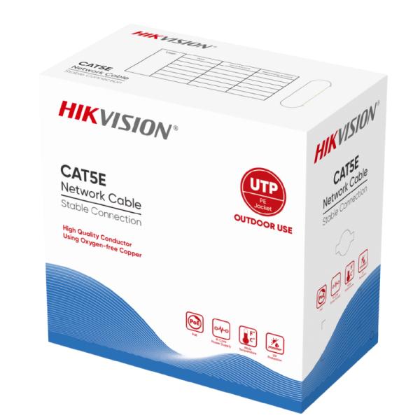 CABLE DE RED EXTERIOR UTP CAT5E HIKVISION DS-1LN5EO-UU/E(O-STD) 23AWG UL 305M 100% COBRE 307400129