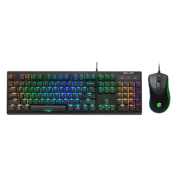 TECLADO Y MOUSE GAMING RGB SHARKOON SGB30 ALÁMBRICO USB INGLÉS 4044951033485