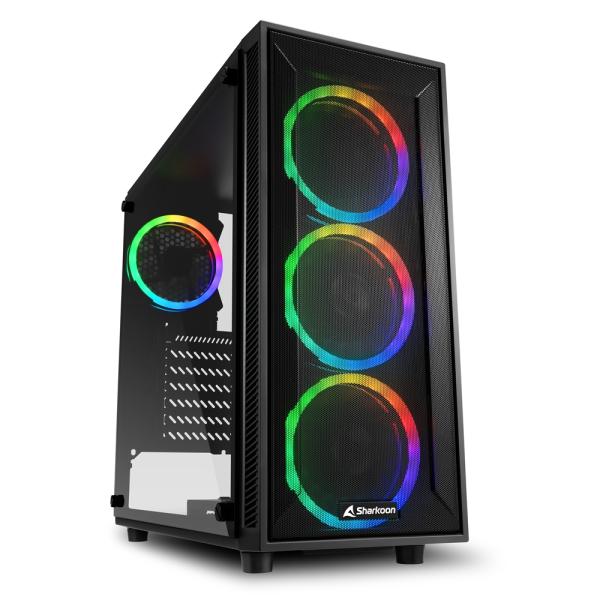 CASE GAMING RGB SHARKOON TG4M MID TOWER VENTILADORES 4 DE 120MM 4044951034840