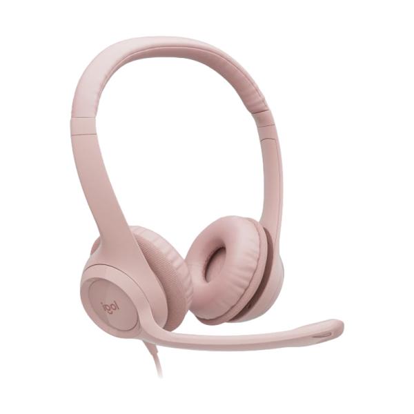 Detalle de los auriculares supraurales del Logitech H390 con almohadillas cómodas