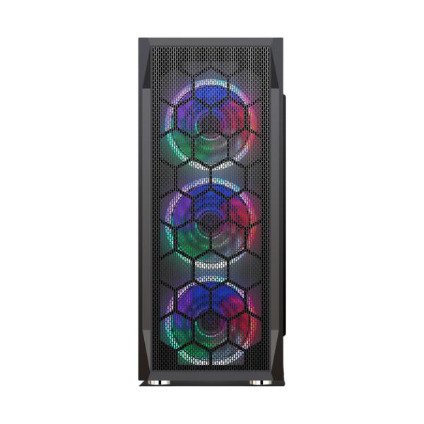 CASE GAMING RGB EAGLE WARRIOR CG08Z3RA002C MID TOWER VENTILADORES 3 DE 120MM CON VIDRIO LATERAL Y MALLA FRONTAL