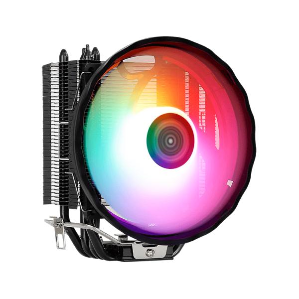 ABANICO AEROCOOL RAVE 4 ARGB PWM 4P PARA CPU CON TECNOLOGIA HEAT CORE TOUCH CON 4 TUBOS DE CALOR TERMICO SOLUCION DE REFRIGERACION PWM NEGRO ACTC-RV30417.02