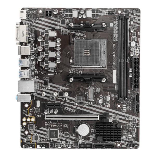 Empaque original de la tarjeta madre MSI B550M-A PRO con accesorios incluidos