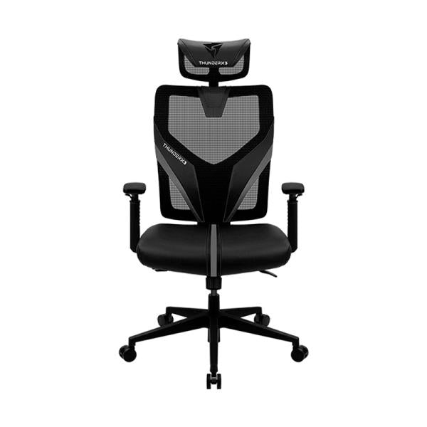 Silla gamer THUNDERX3 YAMA1 negra vista frontal con respaldo ergonómico