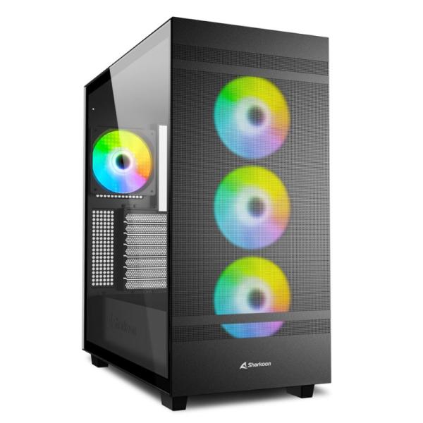 Case Sharkoon Rebel C50 RGB | ATX | Mid Tower | 4 Ventiladores RGB | Vidrio Templado | Negro