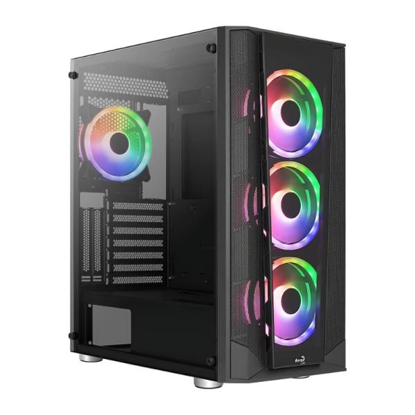 Case RGB AeroCool Tern Mini | Torre Pequeña | Vidrio Templado | 3 Abanicos Delanteros | 1 Abanico Trasero