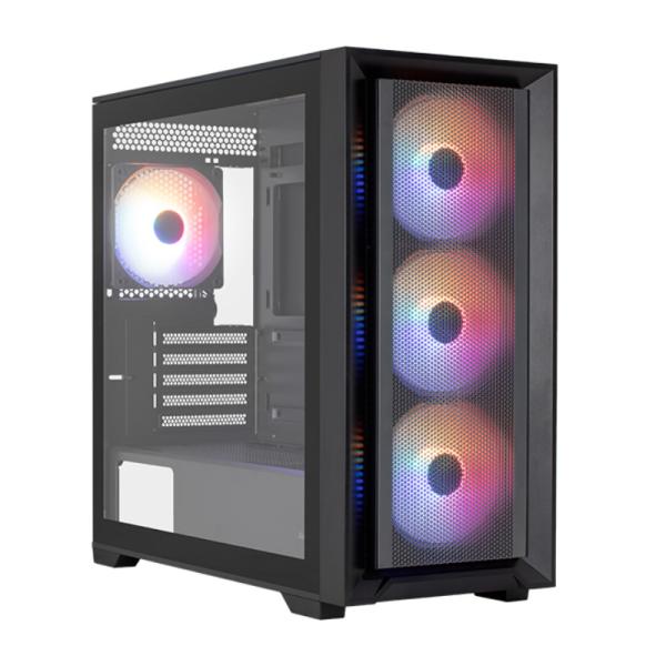 Case RGB AeroCool Tern Mini | Torre Pequeña | Vidrio Templado | 3 Abanicos Delanteros | 1 Abanico Trasero | Negro