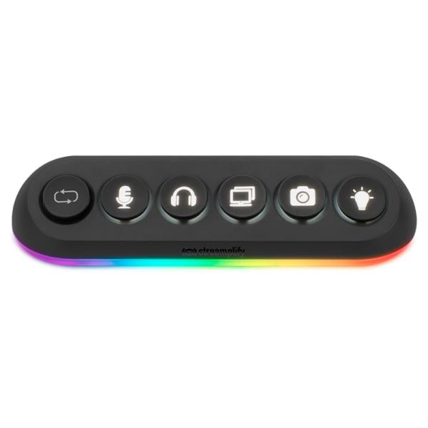 Teclado streaming STREAMPLIFY con 6 teclas RGB programables vista frontal