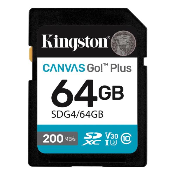 MEMORIA MICRO SDXC 64GB KINGSTON SDG4/64GB CLASE 10 UHS-I V30 200 / 100MB/S PARA CAMARAS