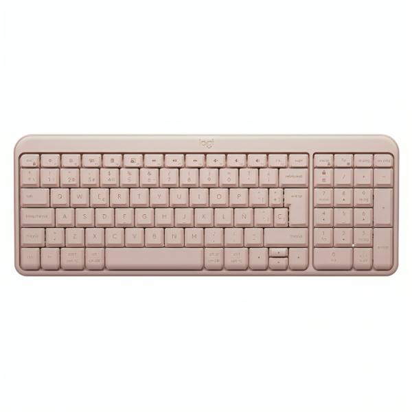 Vista superior del teclado Logitech K250 con distribución de teclas