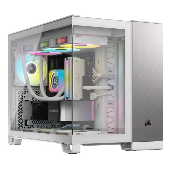 Case Corsair 2500X torre media con panel de vidrio templado frontal y diseño moderno para gaming