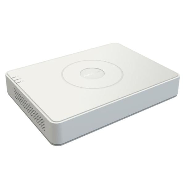 DVR Hikvision 16 canales vista frontal con panel de control y conectores