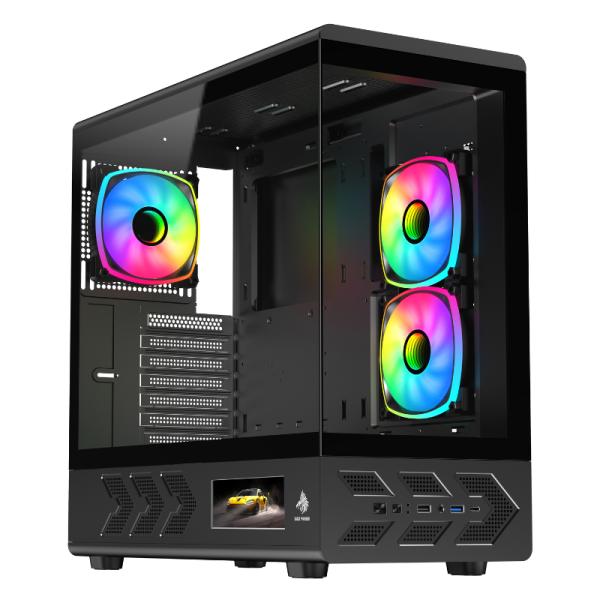 Eagle Warrior case CG01J6RA001C mid tower con vidrio templado y pantalla frontal de 5 pulgadas