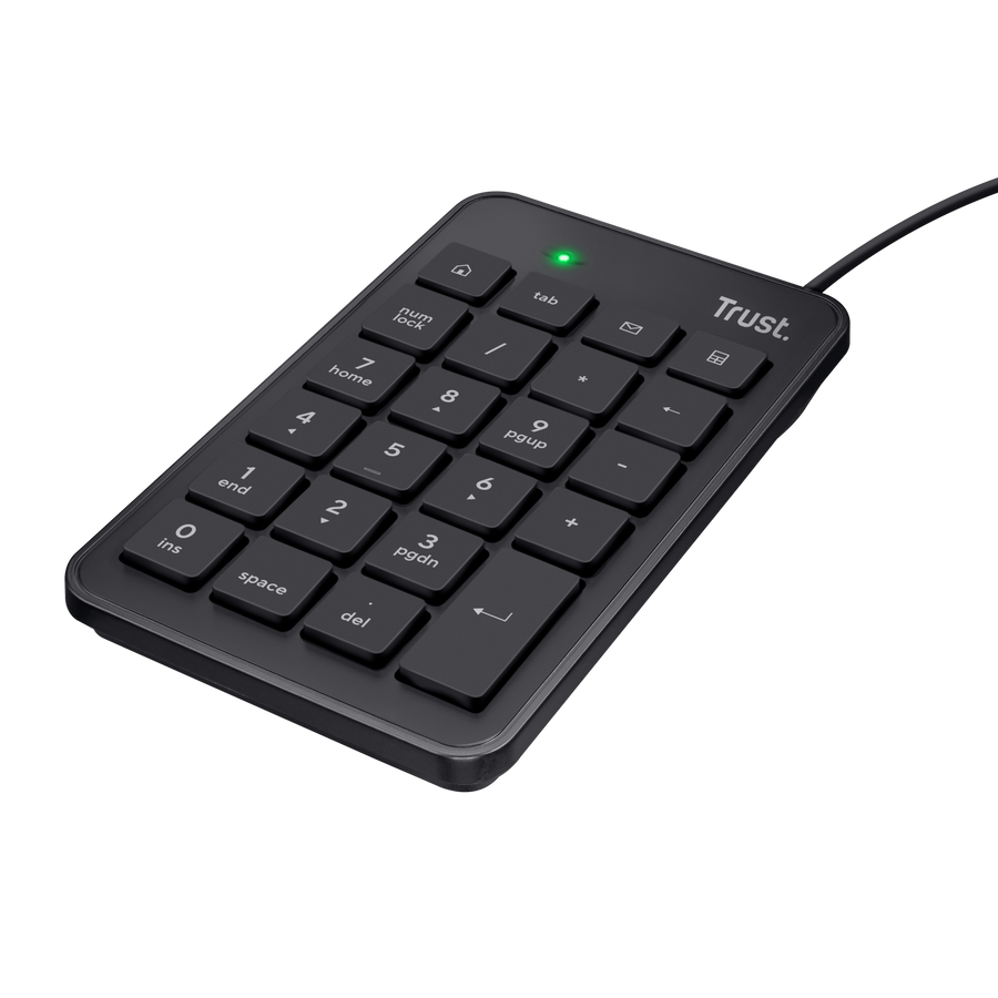 Detalle de conexión USB del teclado numérico Trust Xalas con cable integrado