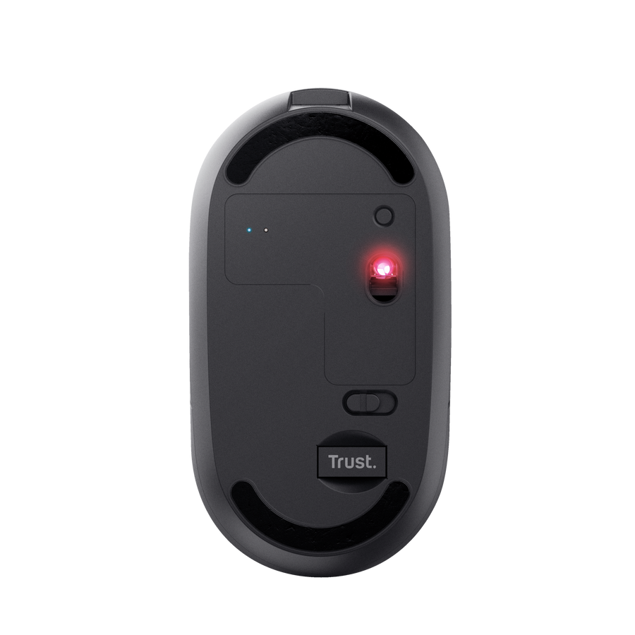 Trust Puck 24059 mouse inalámbrico vista inferior con sensor óptico