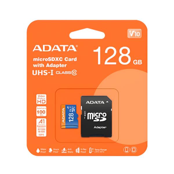 Memoria Micro SD ADATA AUSDX128GUICL10A1-RA1 | 128GB | Clase 10 | A1 | UHS-I