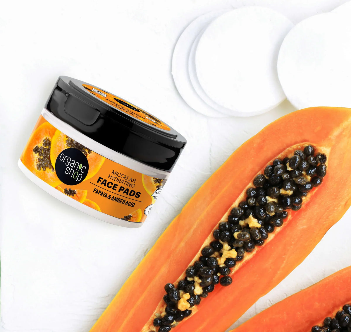 Organic Shop Pads micelares hidratantes papaya 20 piezaa