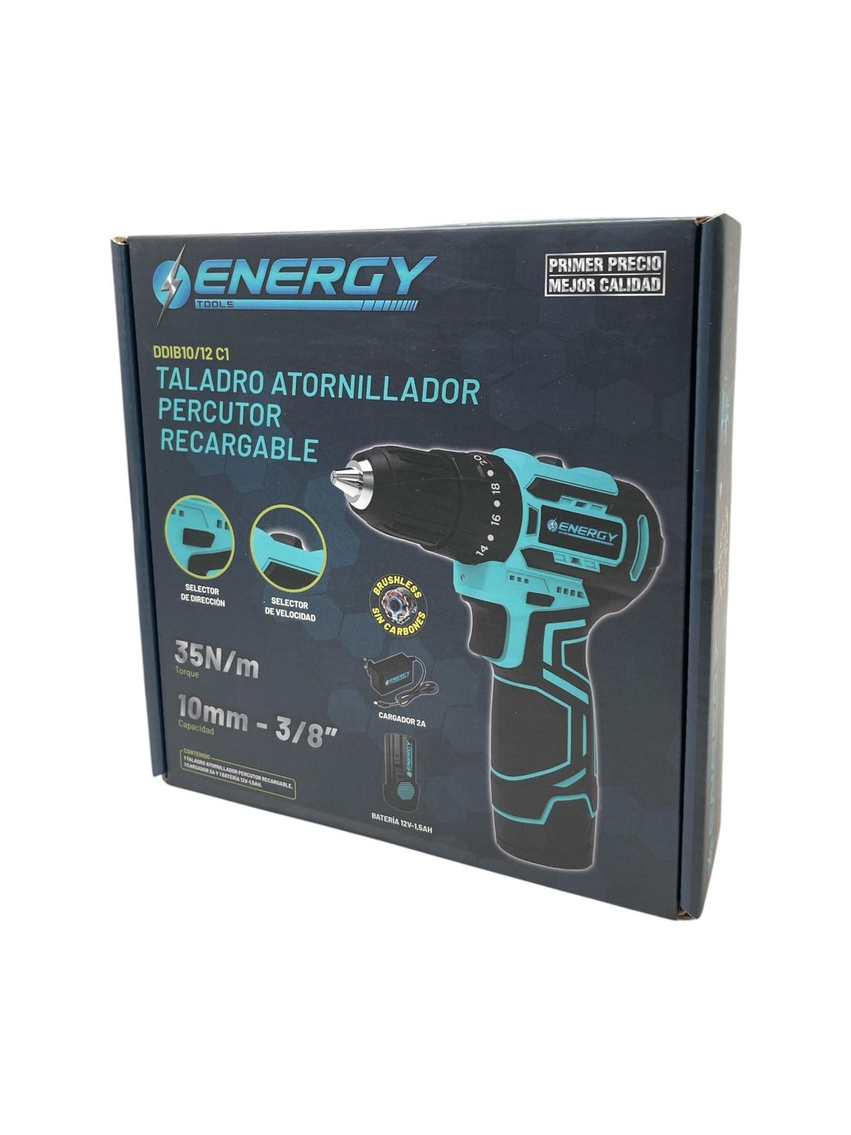 Energy Taladro Percutor Atornillador Recargable 12 V 10 mm / 3/8", DDIB10/12 C1