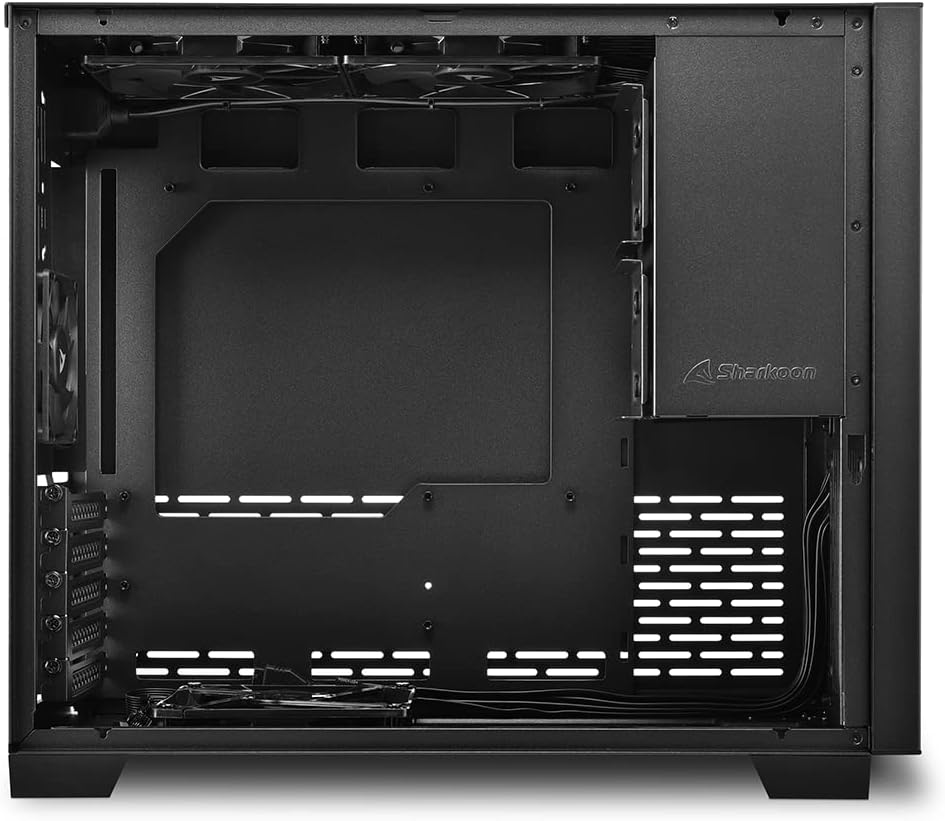 Case Sharkoon MS-Y1000 BK | mATX | Mid Tower | Panel Lateral Vidrio Templado | Diseño Compacto | Color Negro