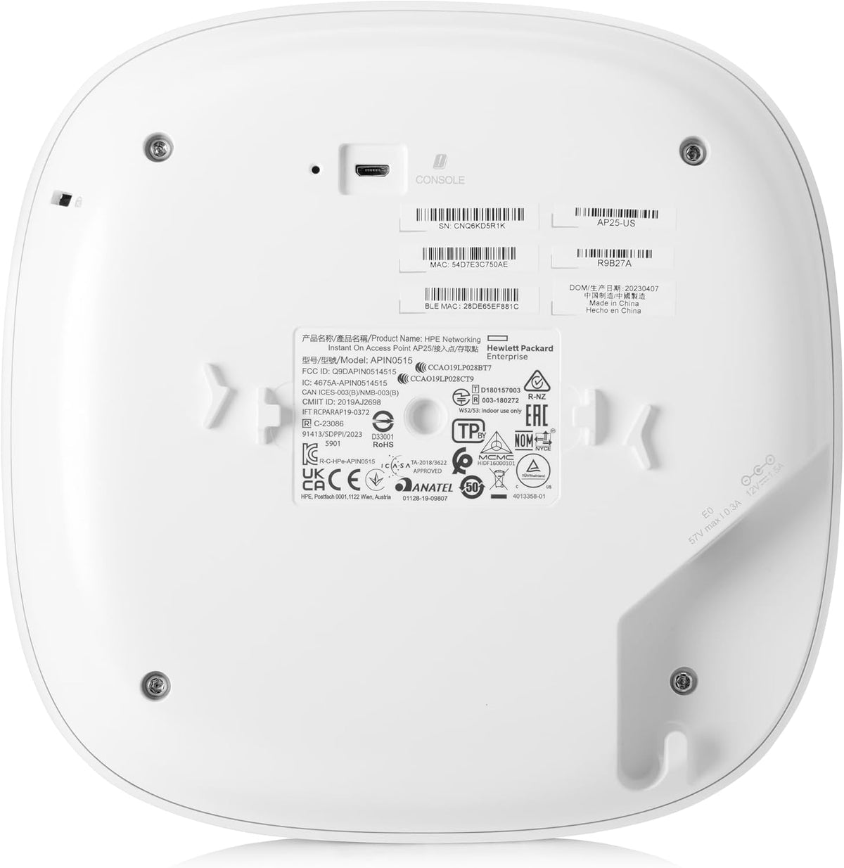 Aruba Punto de acceso Wi-Fi 6 Instant On AP25 (RW) R9B28A 4x4