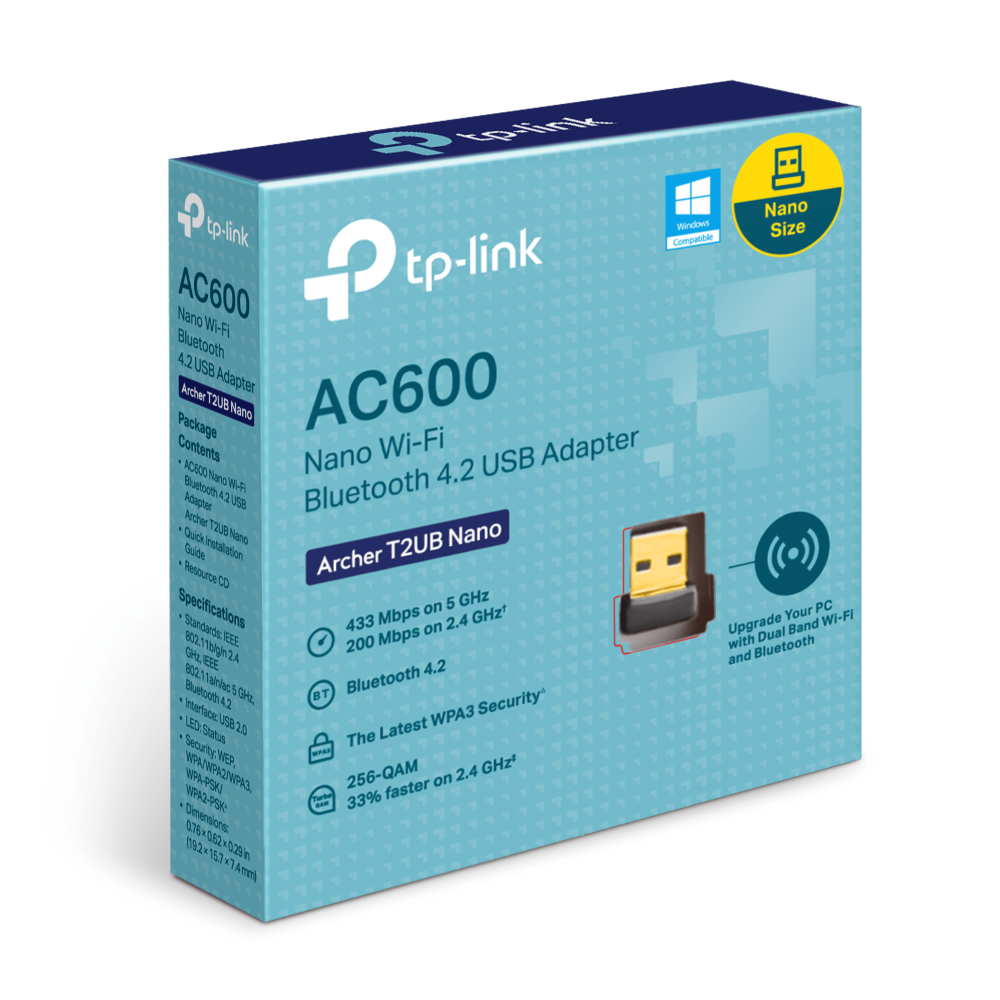 Adaptador USB AC600 Nano TP-Link, Archer T2UB Nano