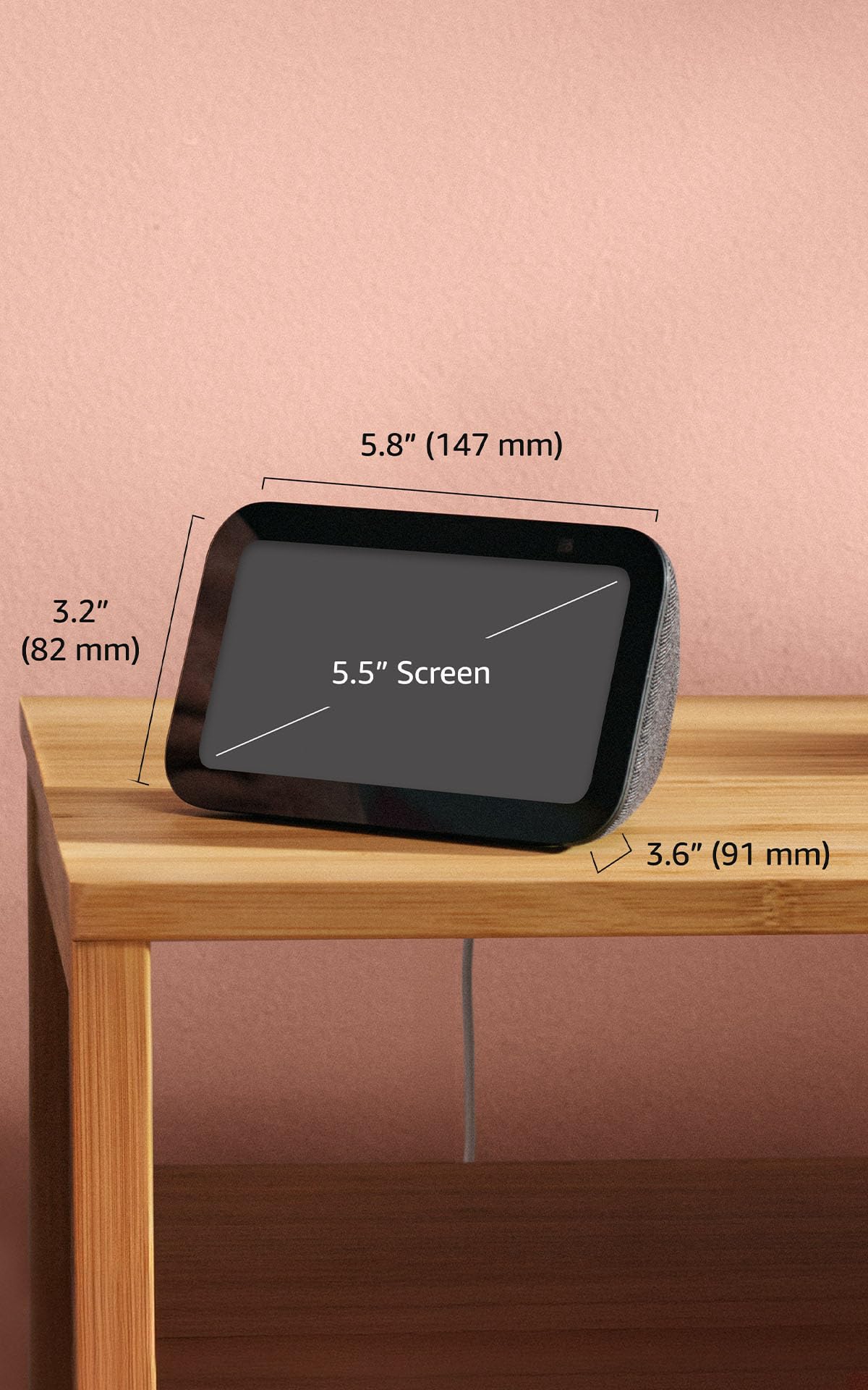 Amazon Pantalla Inteligente 5.5" Blanco, Echo Show 5 3ra Gen