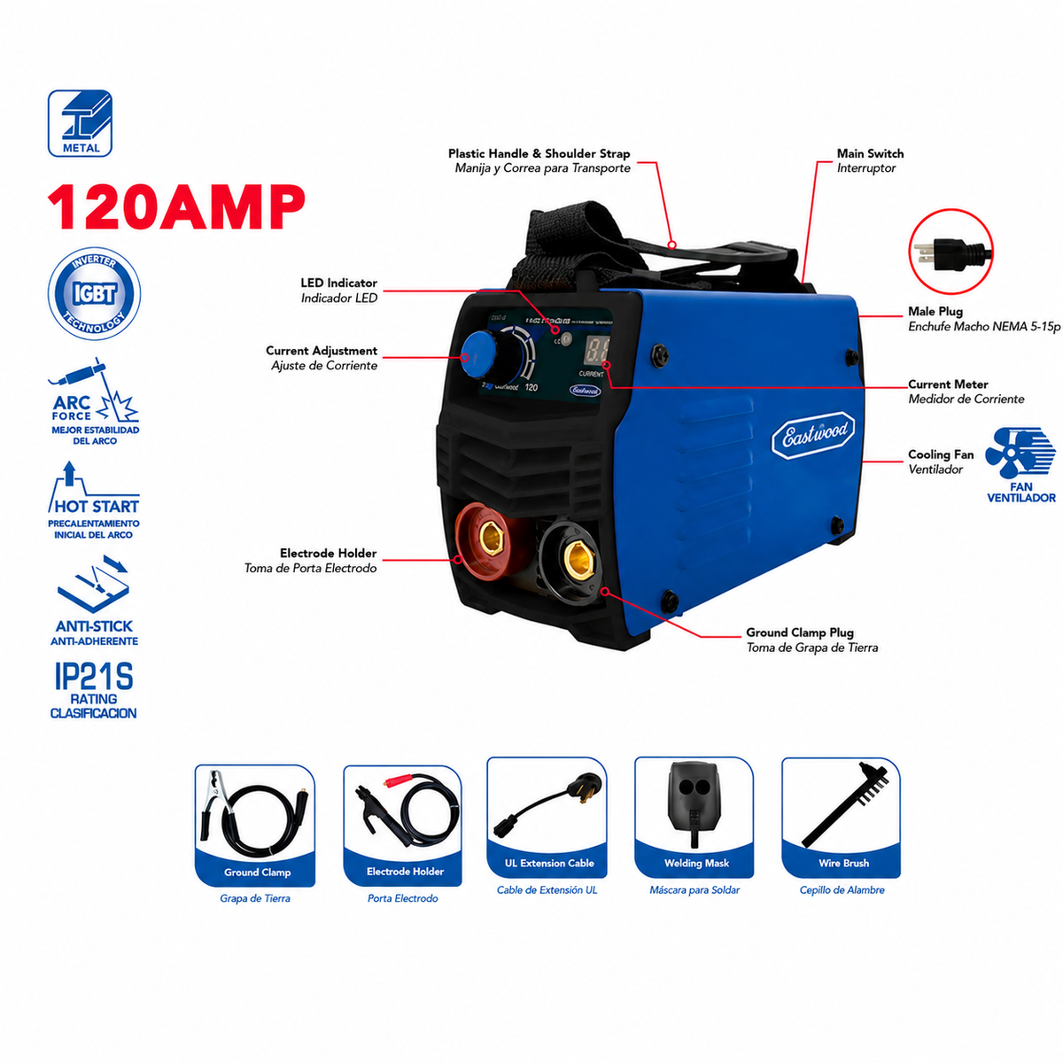 Best Value Mini Inversor para Soldadura 20-160 A 120/220 V, H27022