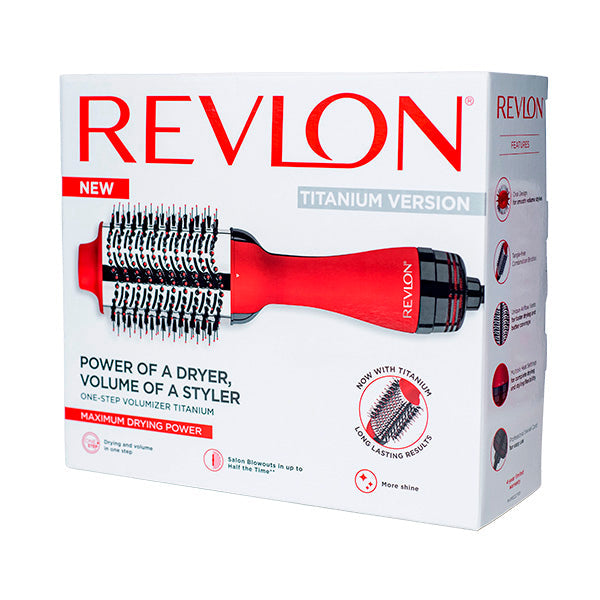 Cepillo Secador Revlon One-Step Volumizer Titanium Rojo | Para dar volumen y brillo con tecnología avanzada