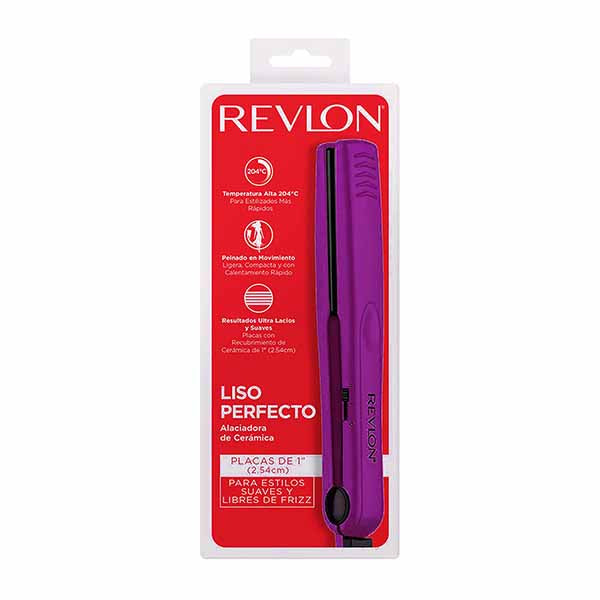 Alisadora Cerámica 1” Lila Revlon | Para alisar con precisión y cuidado dejando tu cabello suave y brillante