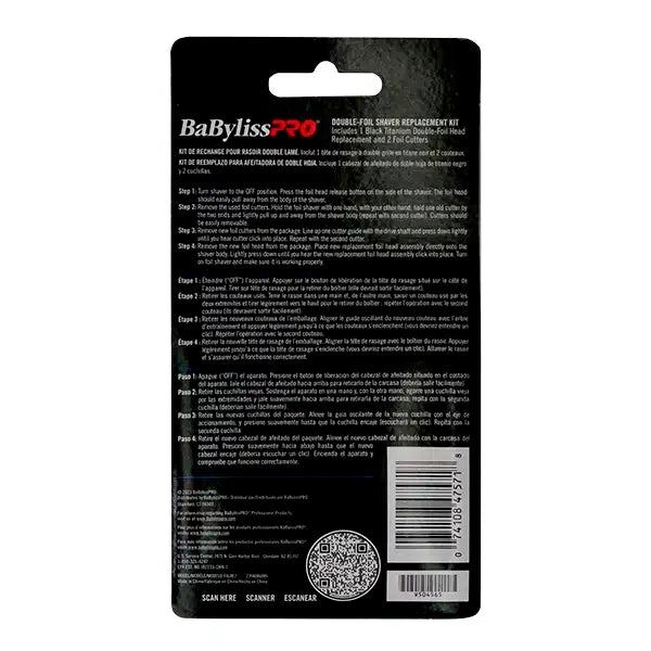 Barberology Kit de repuesto UV Foil doble hoja, FXLFS2