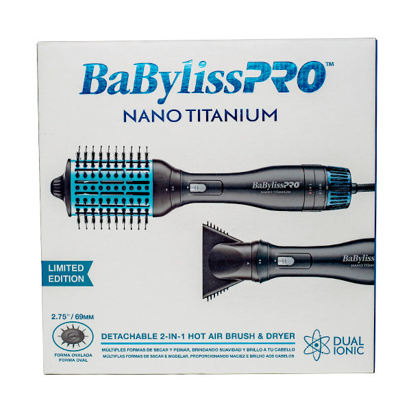 Cepillo Capilar BaBylissPRO Hot Air Brush 2 en 1 Dual Ionic | Para peinar y reducir el frizz con tecnología iónica