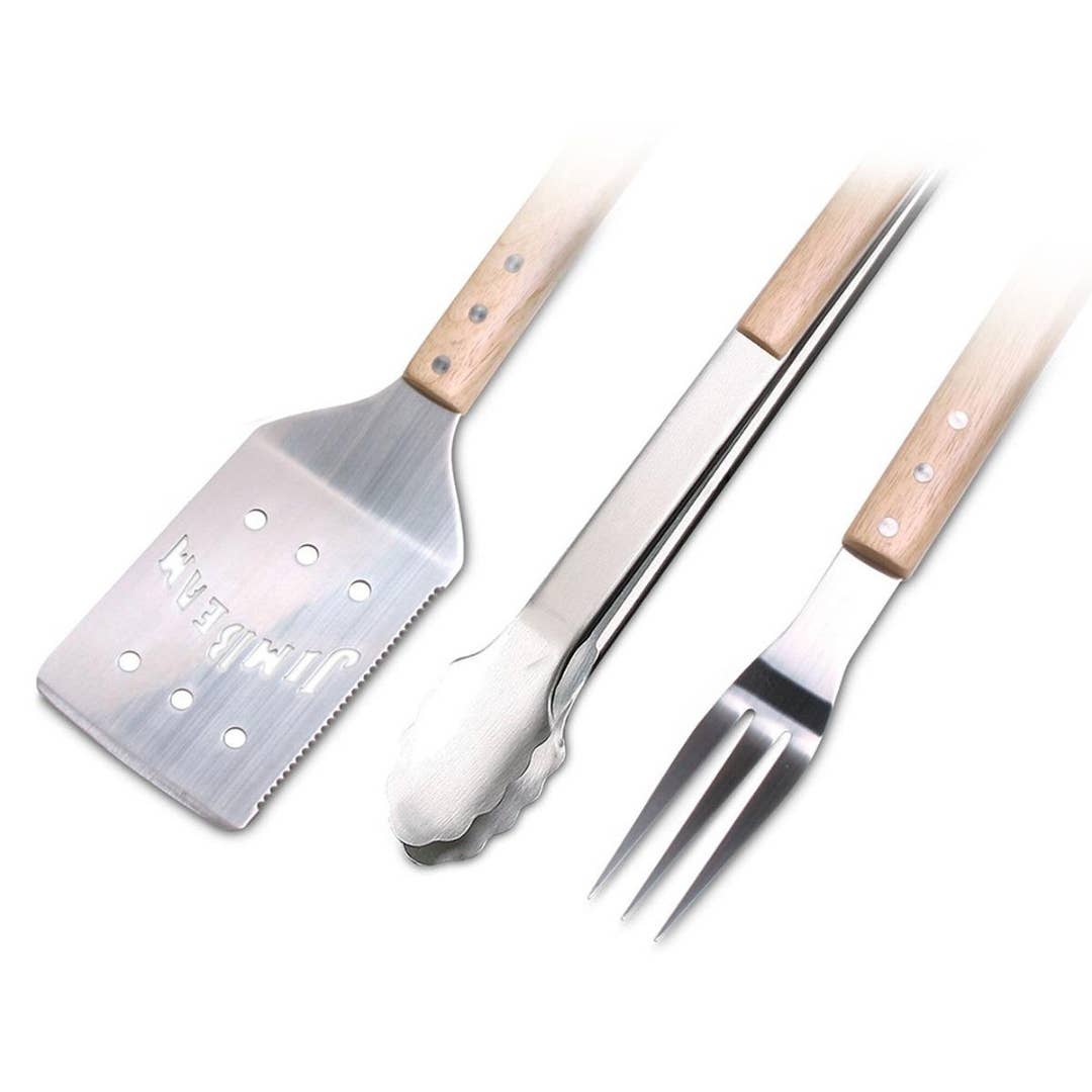 Jim Beam Juego Utensilios Para Parrilla 3PZ JB0157 Madera Parawood