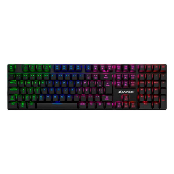 Empaque y presentación del teclado gaming mecánico Sharkoon PureWriter RGB original