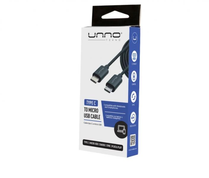 CABLE UNNO TEKNO TYPE-C A MICRO USB 1.5M/5FT CB4058BK