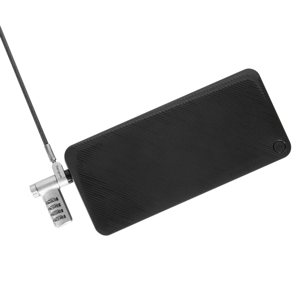 Targus Candado Defcon Ultimate Universal de Combinacion Reseteable ASP96RGLX - asegurando docking station