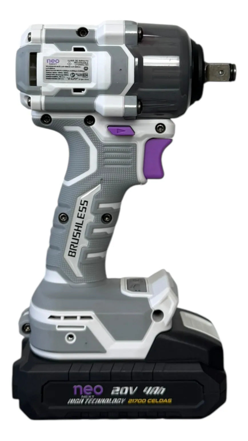 Neo Llave Impacto 20V 4Ah 950N·m, LI12650/20K2-4