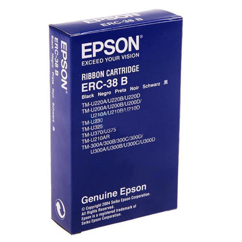 Epson cinta negra para ERC-30/34/38/M 115/119/133/TM-200/300/U200/U210/U220/U370 ERC38B
