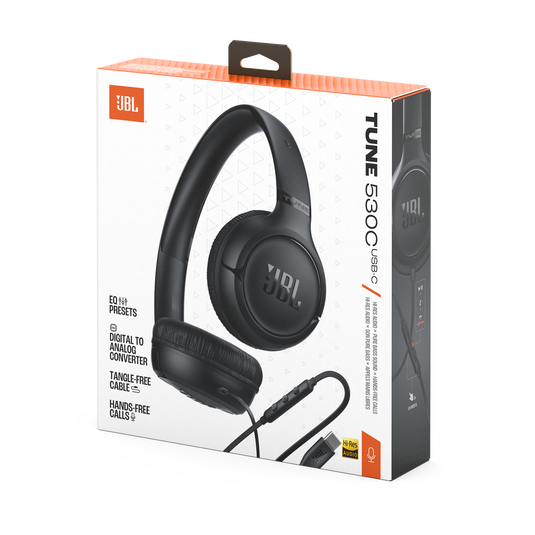 JBL Tune 530C USB-C - empaque del producto, color negro