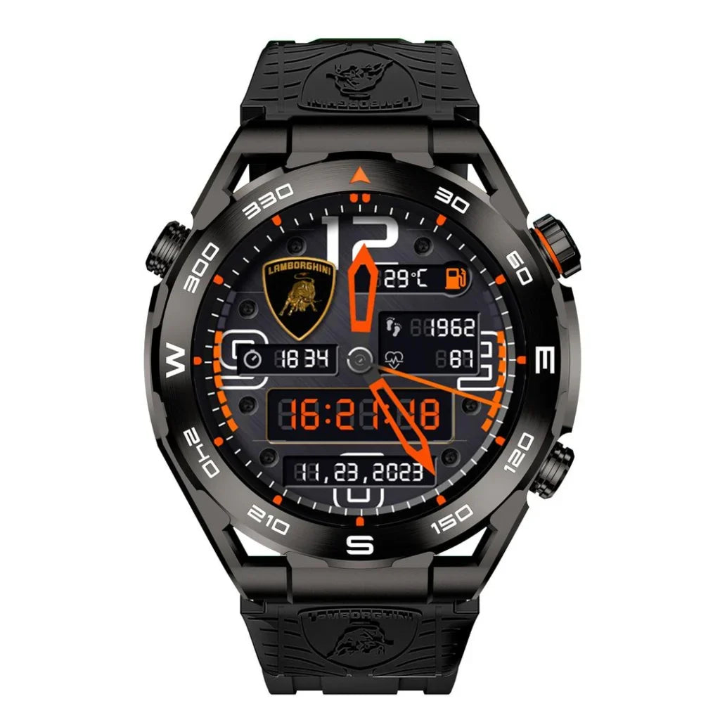 Lamborghini Aventador Cerchio LB-SWNERO-N Reloj con Diseño Inspirado en Superdeportivos