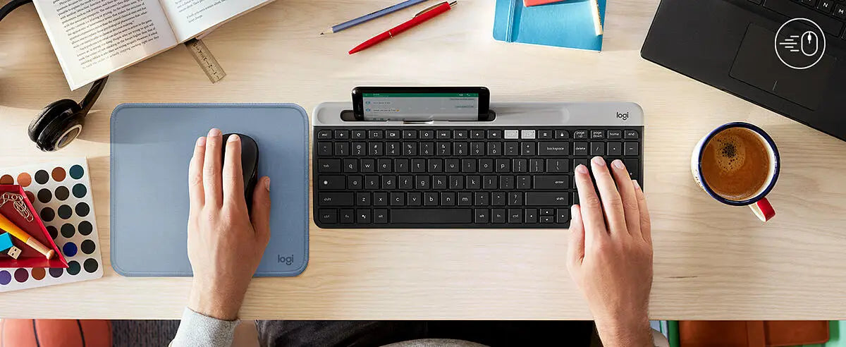 Mouse Pad Logitech resistente salpicaduras material nylon poliéster