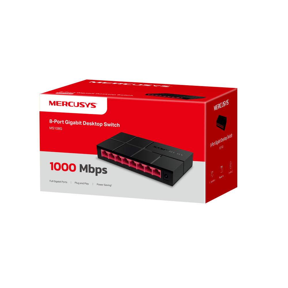 Mercusys MS108G Switch Gigabit de Escritorio de 8 Puertos 10/100/1000 Mbps