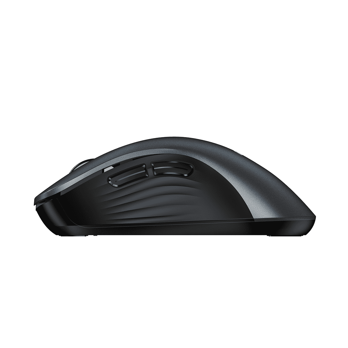 Mouse Genius RS2 Ergo 8100S gris vista trasera con receptor USB inalámbrico 2.4GHz