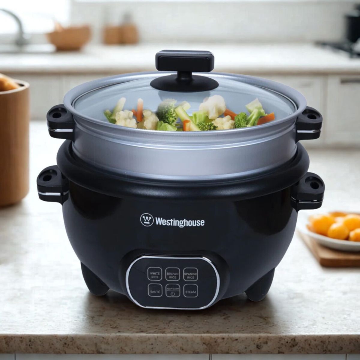 Olla Arrocera Multiusos Digital Westinghouse WKRCD1020 | 1.8 L | 8 Funciones | Negra
