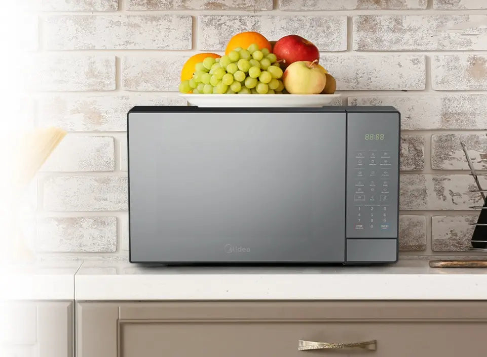Microondas Midea MMDK14S2MB | 1.4 p³ | 1450 W | Puerta espejo negra | Timer y Auto‑defrost
