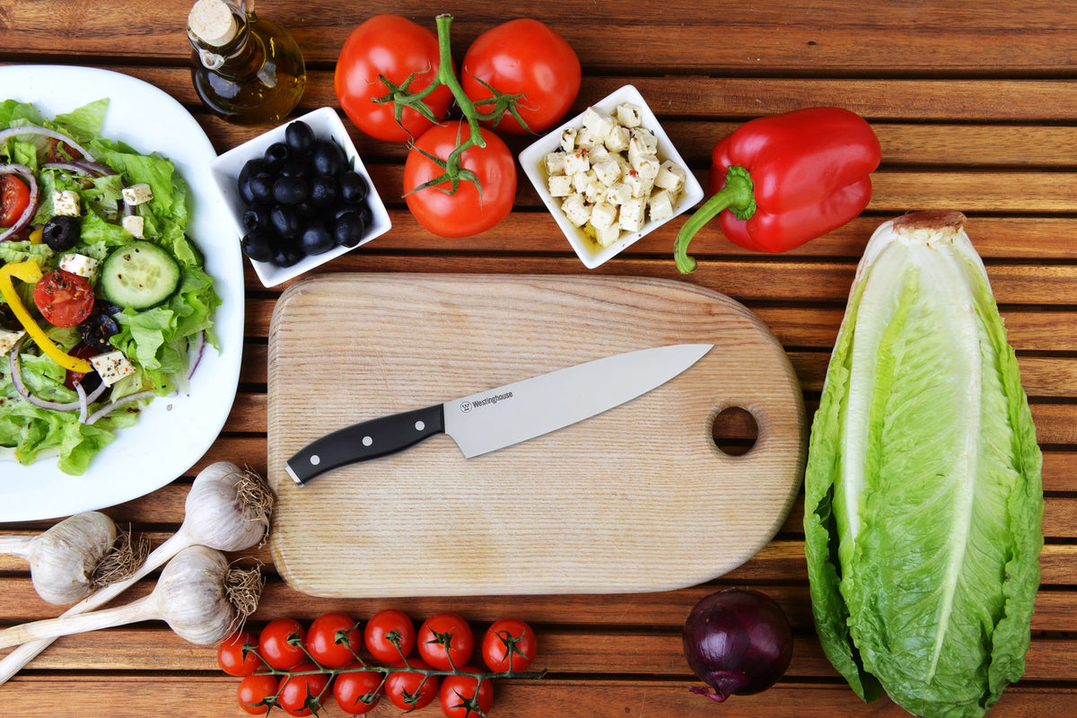 Cuchillo de Chef Westinghouse 8"/20 cm | Espiga Completa | Mango Suave con Triple Remache – WCKTSC15210