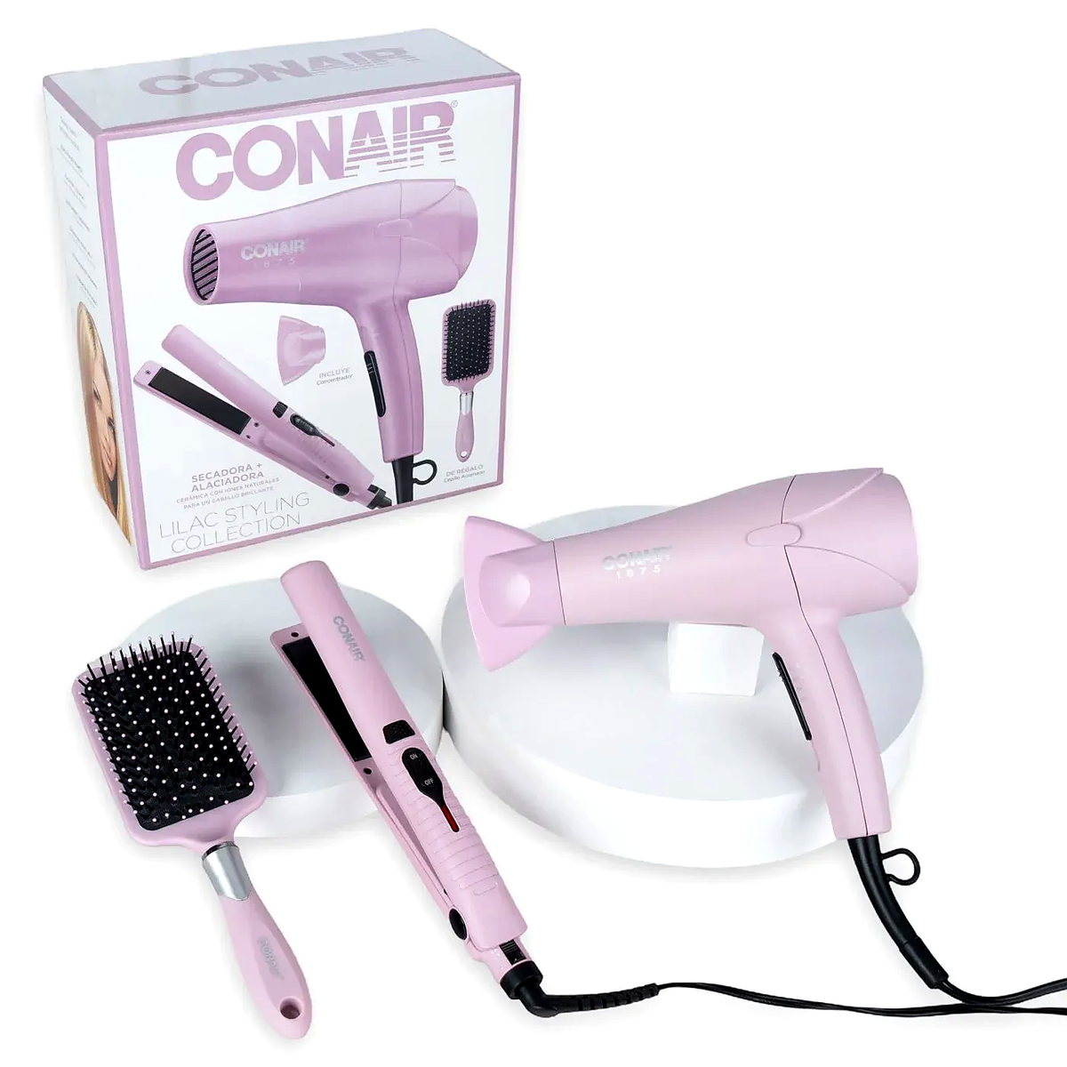 Conair kit secador, plancha y cepillo Lilac, CB220PP3